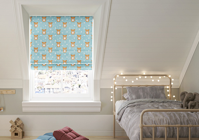 Teddy Trails, Baby Blue - Roman Blind - Image 3